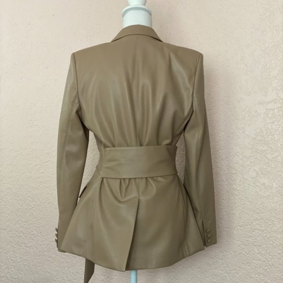 Nanushka Tan Blazer with Belt - Picture 2 of 5